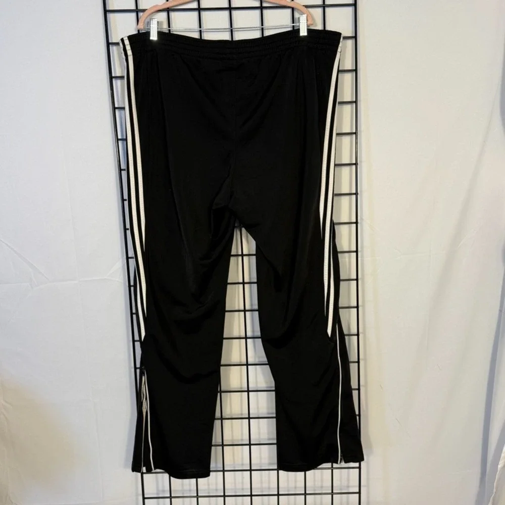 Vintage Adidas Track Pants Mens XL Black 3 Stripes Athleisure Zip Ankles‎ Y2K
